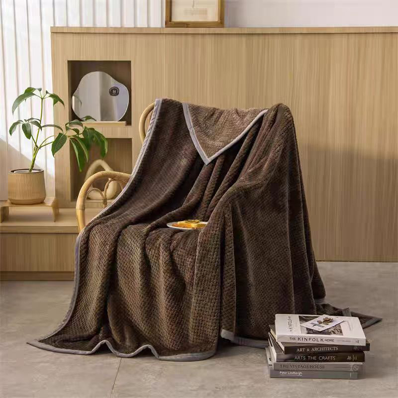 提花素色法兰绒